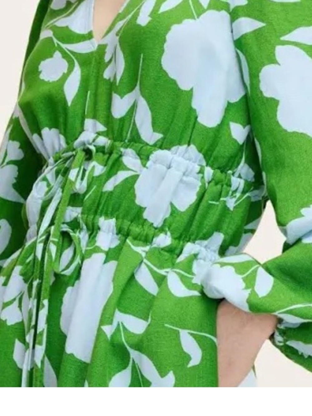 Kate Spade Green and White Floral Wrap-Style Dress - Picture 12 of 12